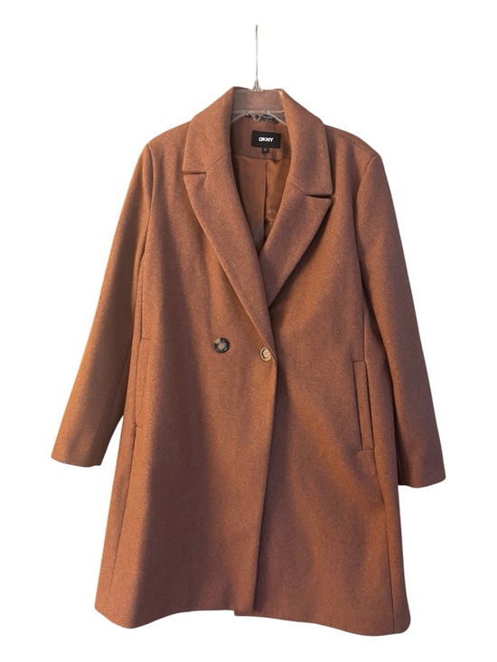 Dkny Jackets & Blazers - DKNY Women's Camel Brown Wool-Blend Double-Breasted Dress Coat Size XL NWOT